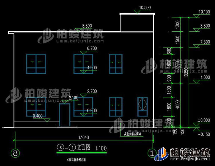 背立面图