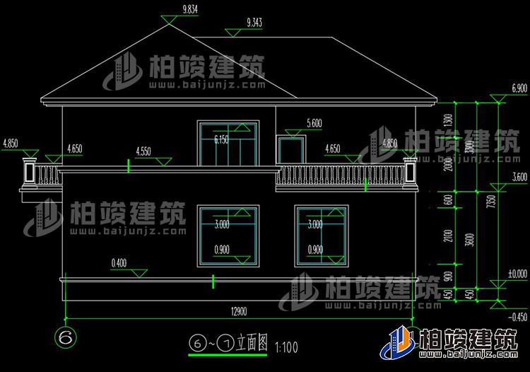 背立面图